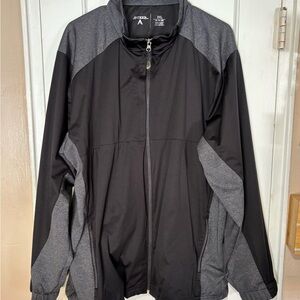 Antigua Men's Charcoal and Black Windbreaker